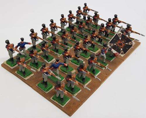 Prussian Infantry lot of 36 lead soldiers 25mm  - as per photo