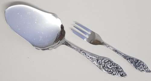 Elwezetta Chrome Plated Cake Lifter & 6 Cake Forks in box as per photo