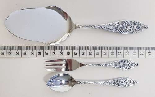 Elwezetta Chrome Plated Cake Lifter, 6 Teaspoons & 6 Cake Forks in box as per photo