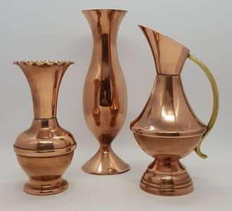 Lot of 3 Copper Plate Ornaments - as per photo