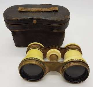 18th Century Antique Opera Binoculars in Leather case as per photo