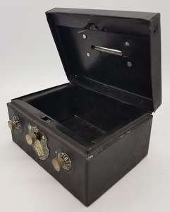 Antique Metal Money Box with Combination Lock as per photo