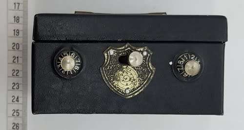 Antique Metal Money Box with Combination Lock as per photo