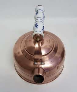 Vintage Copper Tea Kettle with Delft Handle as per photo