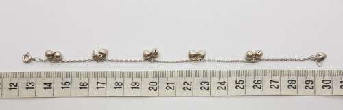 925 Sterling Girl`s Anklet weight 2.4g length 18cm as per photo