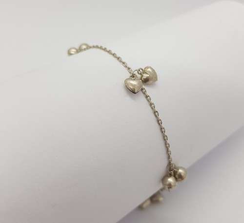 925 Sterling Girl`s Anklet weight 2.4g length 18cm as per photo