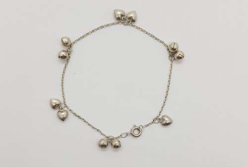 925 Sterling Girl`s Anklet weight 2.4g length 18cm as per photo