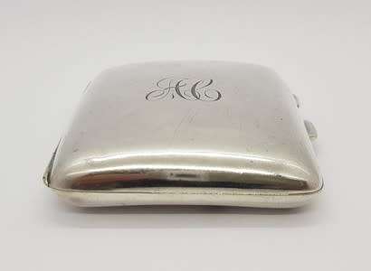 Antique Sterling Silver Hallmarked B. Bross Cigarette Case weight 73g (8.5x7cm) as per photo