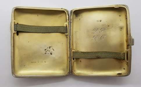 Antique Sterling Silver Hallmarked B. Bross Cigarette Case weight 73g (8.5x7cm) as per photo