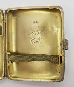 Antique Sterling Silver Hallmarked B. Bross Cigarette Case weight 73g (8.5x7cm) as per photo