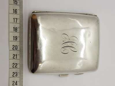 Antique Sterling Silver Hallmarked B. Bross Cigarette Case weight 73g (8.5x7cm) as per photo