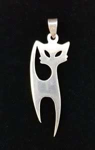 925 Sterling Silver Cat-Eye Pendant weight 2.5g as per photo