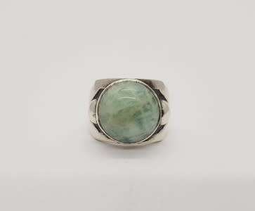925 Sterling Silver Vintage Design Ring with Larimar Stone weight 11g
