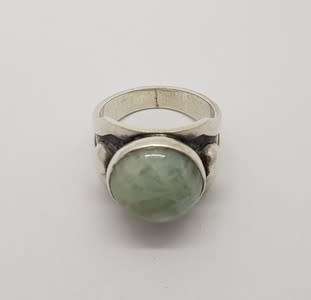 925 Sterling Silver Vintage Design Ring with Larimar Stone weight 11g