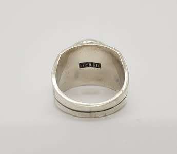 925 Sterling Silver Vintage Design Ring with Larimar Stone weight 11g