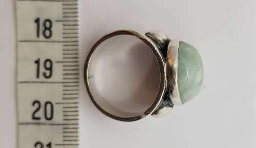 925 Sterling Silver Vintage Design Ring with Larimar Stone weight 11g