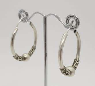 925 Sterling Silver Hoop Earrings weight 9.1g as per photo