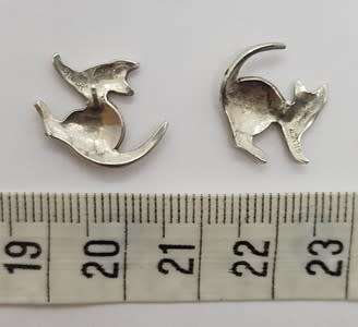 925 Sterling Silver Pussycat Earrings weight 2.3g as per photo