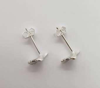 925 Sterling Silver Mermaid Fin Stud Earrings weight 8g as per photo