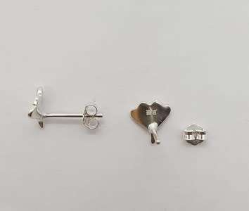 925 Sterling Silver Mermaid Fin Stud Earrings weight 8g as per photo