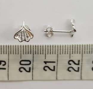 925 Sterling Silver Mermaid Fin Stud Earrings weight 8g as per photo