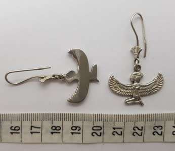 925 Sterling Silver Egyptian Earrings weight 9g as per photo