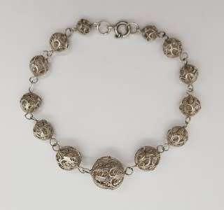 Sterling Silver Unusual Designed Bracelet weight 7.4g as per photo