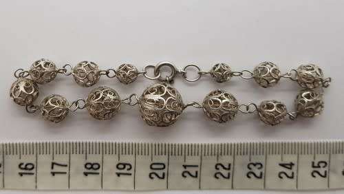 Sterling Silver Unusual Designed Bracelet weight 7.4g as per photo