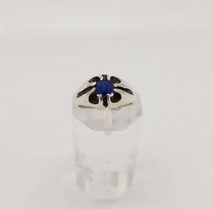 925 Sterling Silver Blue Stone Kiddies Ring weight 1.8g size f as per photo