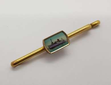 Vintage Tie Pin with Picture of Ship as per photo