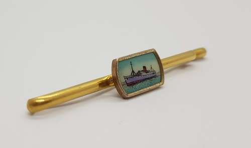 Vintage Tie Pin with Picture of Ship as per photo