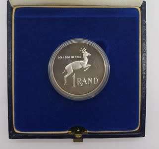 1990 SA Proof R1 Coin in Box  as per photo