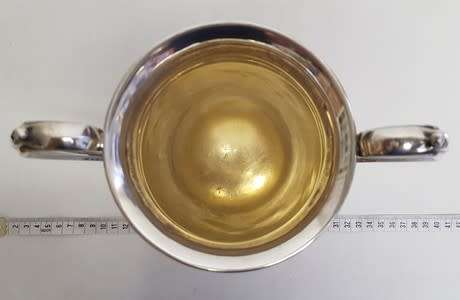 Sterling Silver Vintage Railway Institute Athletics Club Trophy, weight 419.8g icl base excl base