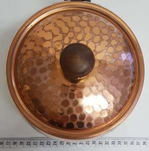 Stokli-Netstal Vintage Hammered Copper pot with lid, Swiss made as per photo
