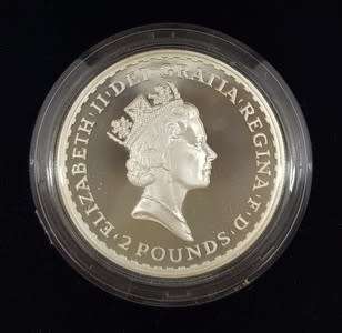 1997 Brittania 2 Pound Silver Proof Coin as per photo