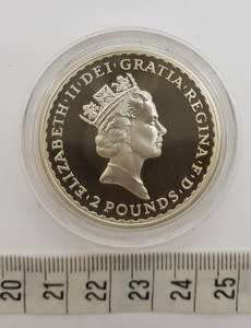 1997 Brittania 2 Pound Silver Proof Coin as per photo