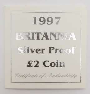 1997 Brittania 2 Pound Silver Proof Coin as per photo