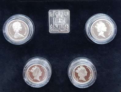 1984-1987 United Kingdom 1 Pound Silver Proof Collection as per photo