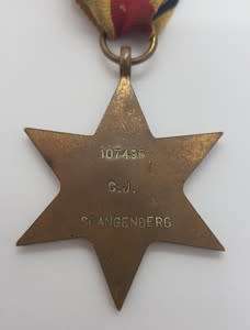 Set of 3 Medals awarded to CJ Spangenberg 107495 incl War, Africa service and Africa star medals asp