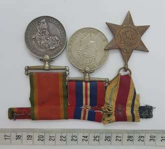 Set of 3 Medals awarded to CJ Spangenberg 107495 incl War, Africa service and Africa star medals asp