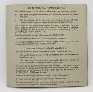 1989 South Africa New Coins Series Designs as per photo