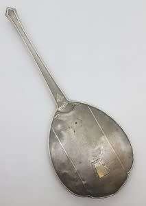 Silver hand held mirror - as per scan