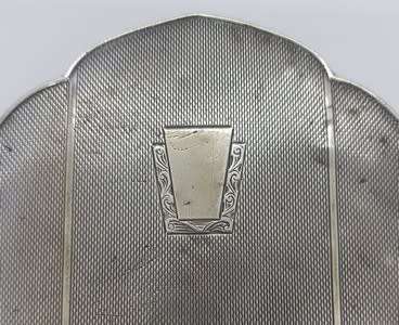 Silver hand held mirror - as per scan