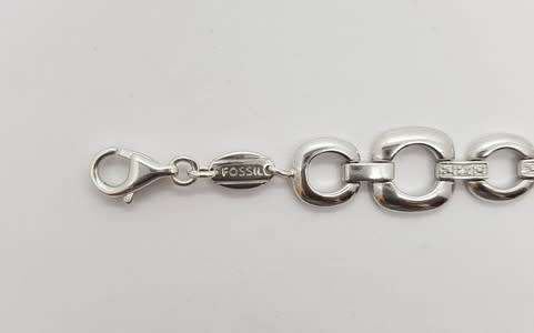 925 Sterling Silver Fossil Bracelet weight 14.7g as per photo