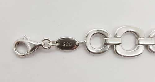 925 Sterling Silver Fossil Bracelet weight 14.7g as per photo