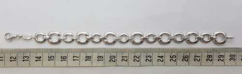 925 Sterling Silver Fossil Bracelet weight 14.7g as per photo