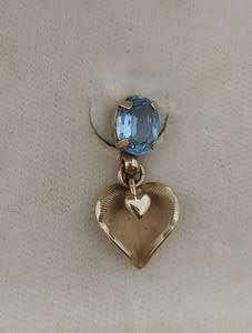 Vintage 14k Gold Overlay Screw Back Earrings with Aquamarine Stones as per photo