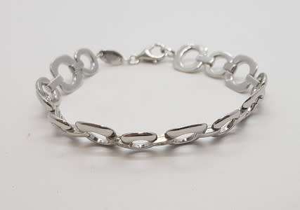 925 Sterling Silver Fossil Bracelet weight 14.7g as per photo