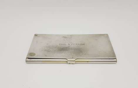 Card case by Reed and Barton with inscription