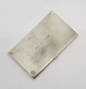 Card case by Reed and Barton with inscription
